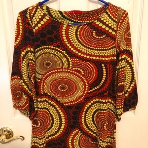 Small Hourglass Fall Geometric Print Top